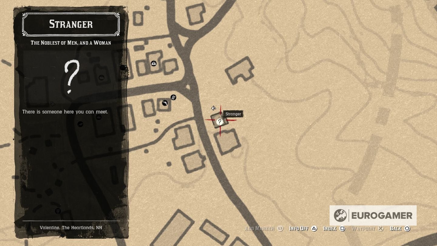 Red Dead Redemption 2 Stranger locations for Noblest of Men and a Woman